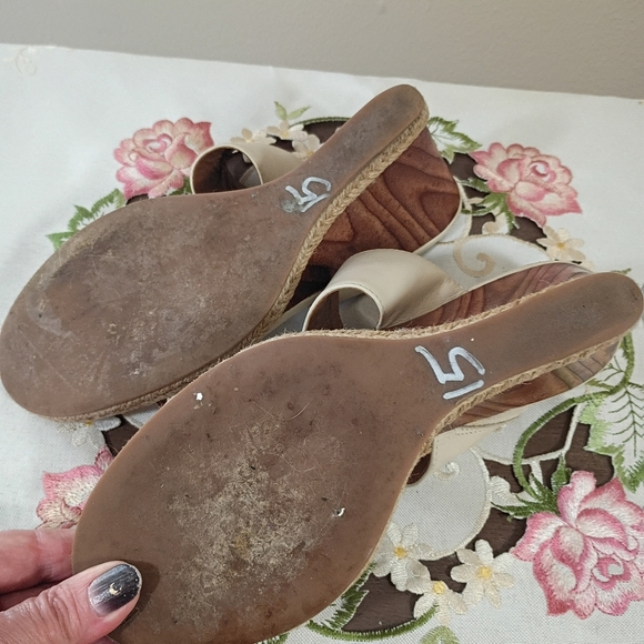 Tory Burch Raya Mule Wedge Slight Wear On Insoles As Shown In Pictures Sz 7.5 - Picture 12 of 14